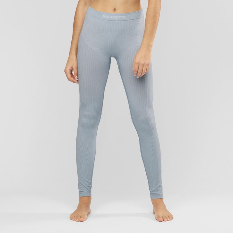 Salomon Primo Warm Tight Seamless W Strumpfhose Damen Blau | 87201-YETF