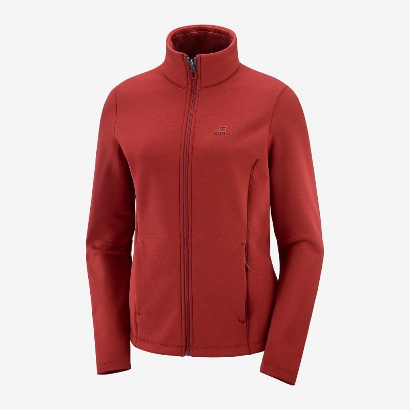 Salomon Radiant Full Zip Mittelschicht W Skijacken Damen Rot | 09452-UHNT