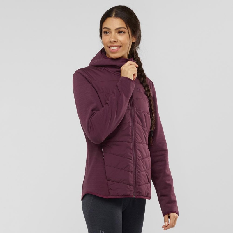 Salomon Radiant Hybrid Hoodie W Skijacken Damen Lila | 23150-HJUZ