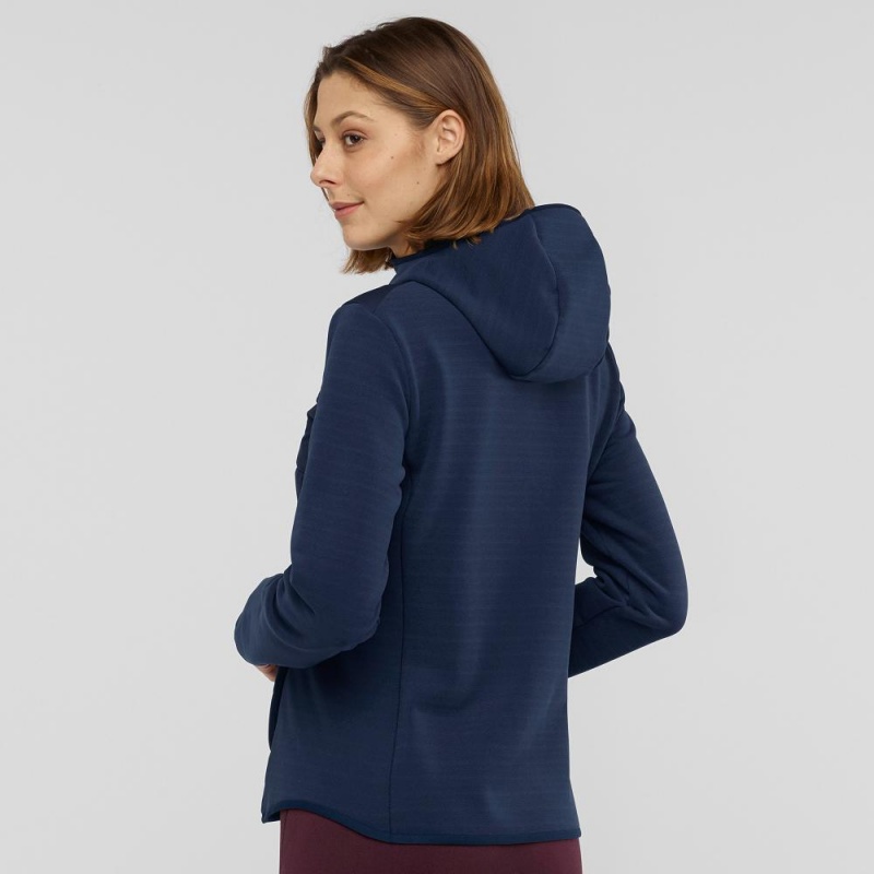 Salomon Radiant Hybrid Hoodie W Skijacken Damen Navy | 04856-GSVF