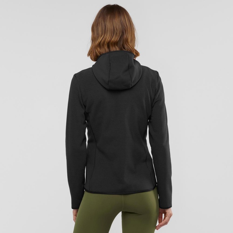 Salomon Radiant Hybrid Hoodie W Skijacken Damen Schwarz | 63195-WDMI