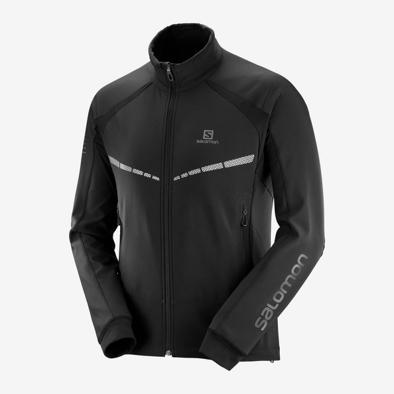 Salomon Rs Warm Softshell Jkt M Jacke Herren Schwarz | 27986-CXIN