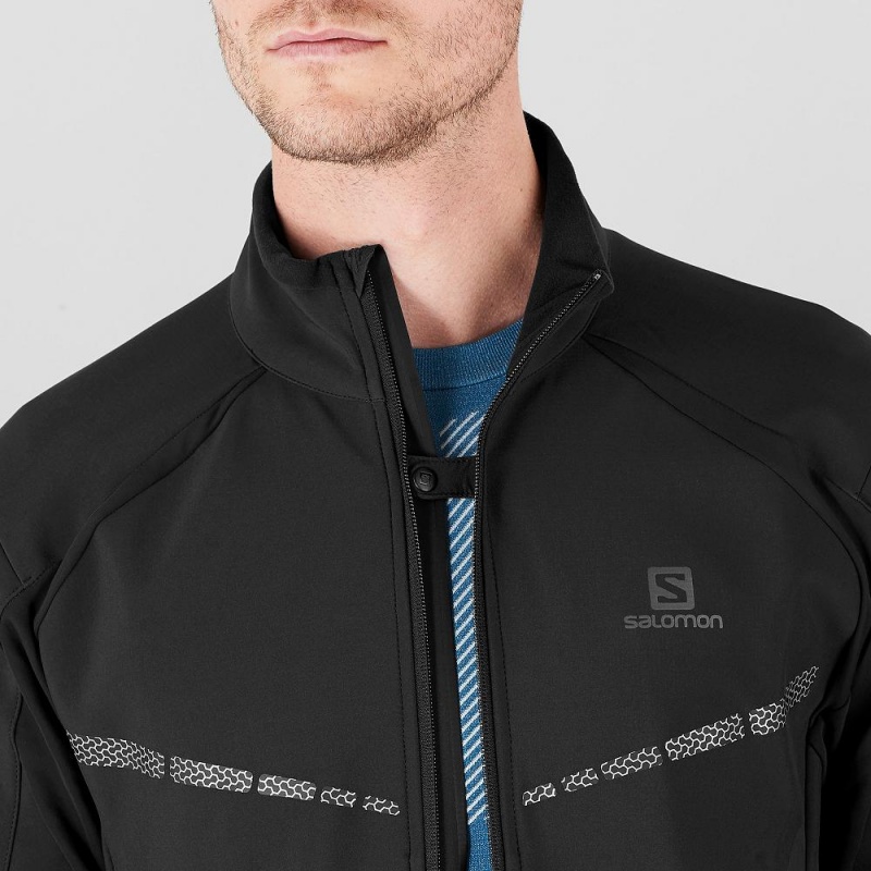 Salomon Rs Warm Softshell Jkt M Jacke Herren Schwarz | 27986-CXIN