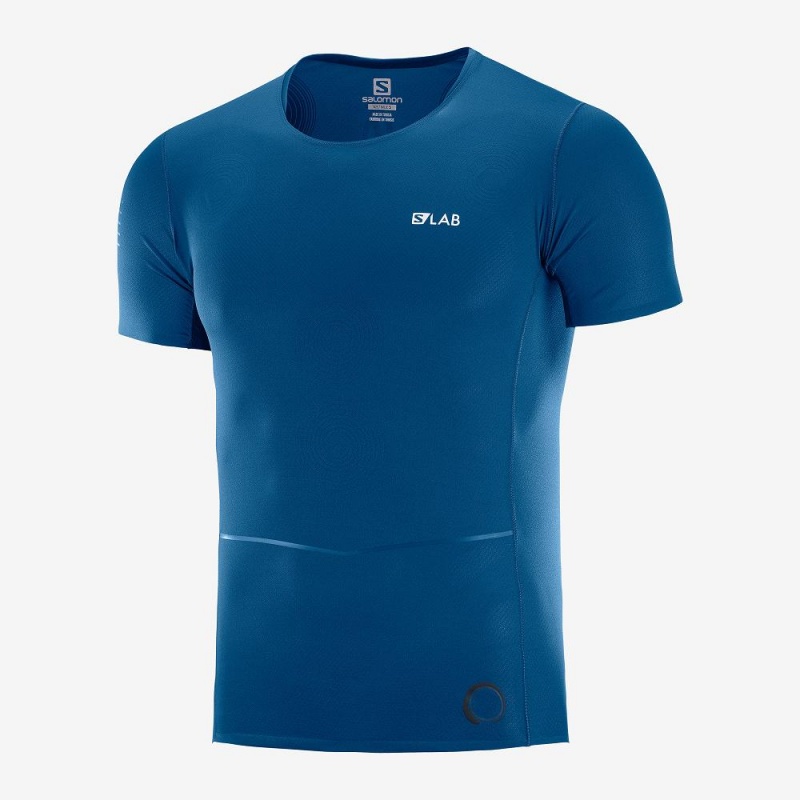 Salomon S Lab Nso Tee M Oberteile Herren Blau | 12953-IZGP