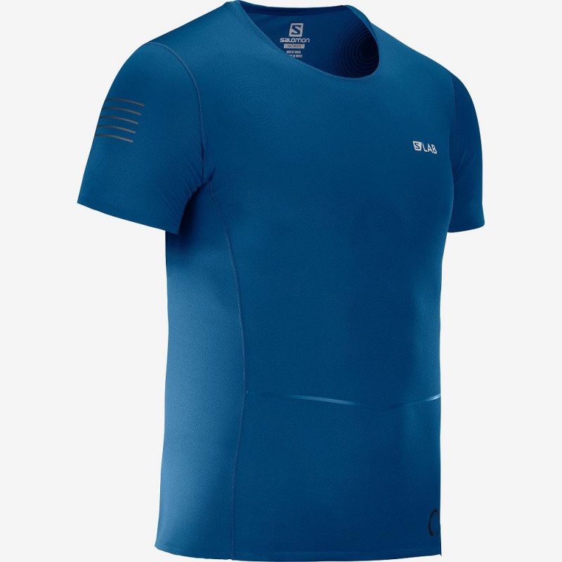 Salomon S Lab Nso Tee M Oberteile Herren Blau | 12953-IZGP