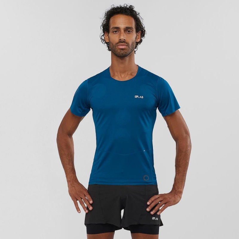 Salomon S Lab Nso Tee M Oberteile Herren Blau | 12953-IZGP