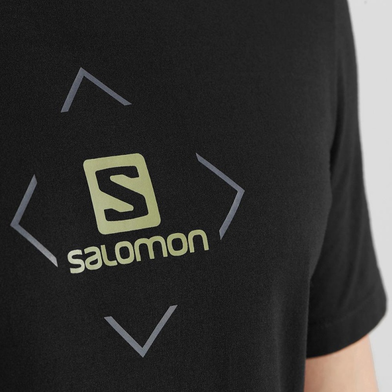 Salomon Salomon Baumwoll Tee M T-shirts Herren Schwarz | 89150-RQDO