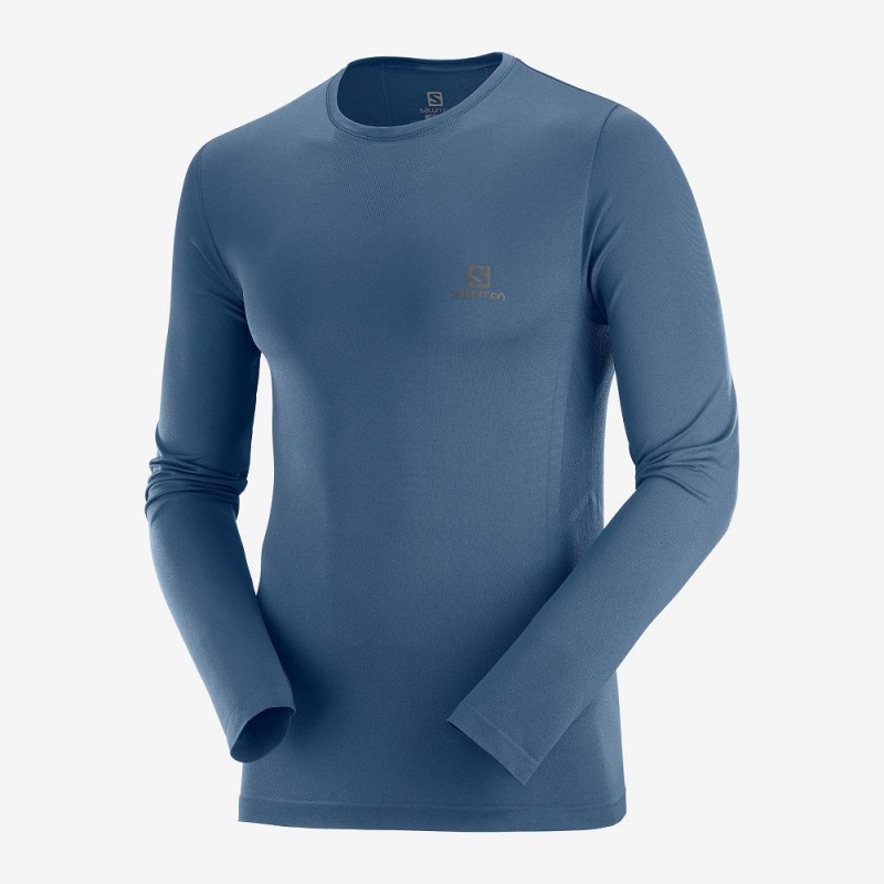 Salomon Sense Ls Tee M Oberteile Herren Navy | 96238-SVMF