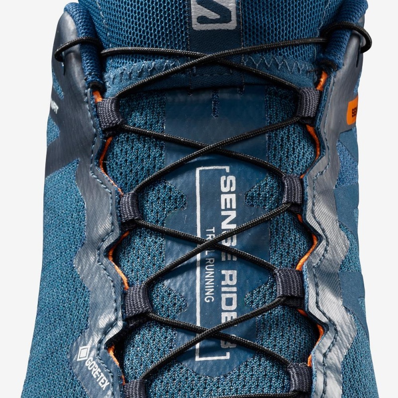 Salomon Sense Ride 3 Gtx Invis. Fit Trailrunning Schuhe Herren Blau | 23406-DHNC