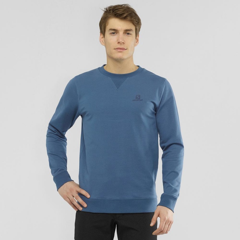 Salomon Shift Crewneck M Pullover Herren Navy | 10398-YGWH