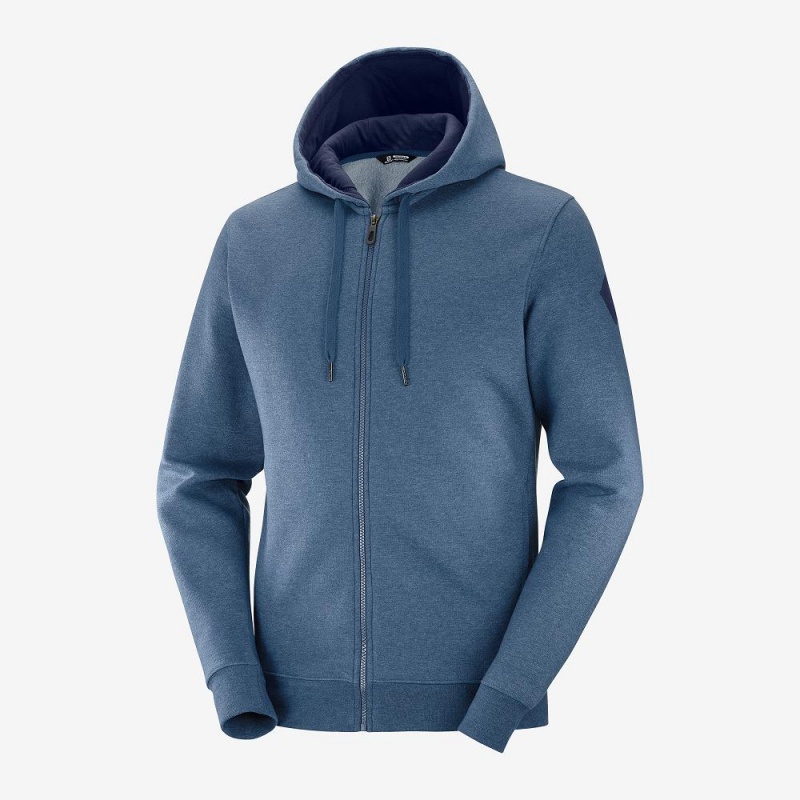 Salomon Shift Full Zip Hoodie M Laufjacke Herren Navy | 93056-YQJL