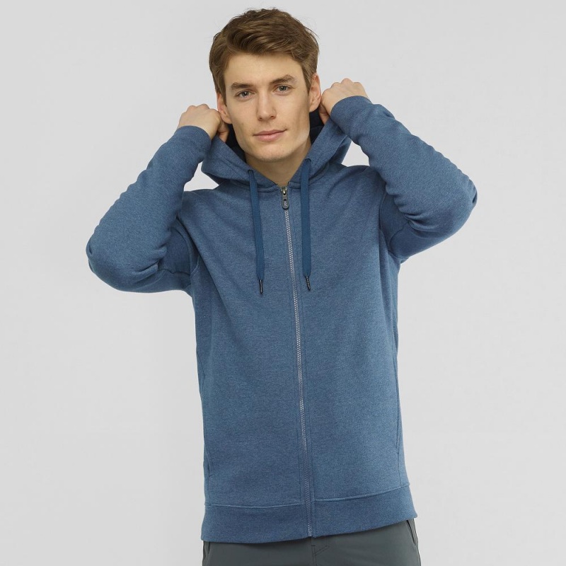 Salomon Shift Full Zip Hoodie M Laufjacke Herren Navy | 93056-YQJL