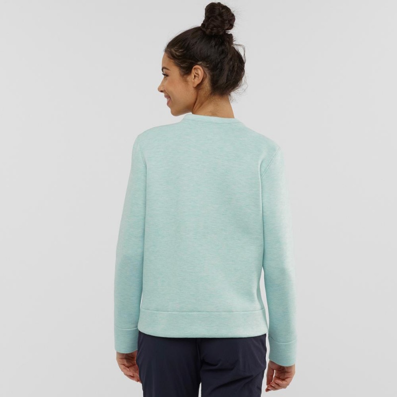 Salomon Sight Crew Neck W Pullover Damen Grün | 35279-OVGK