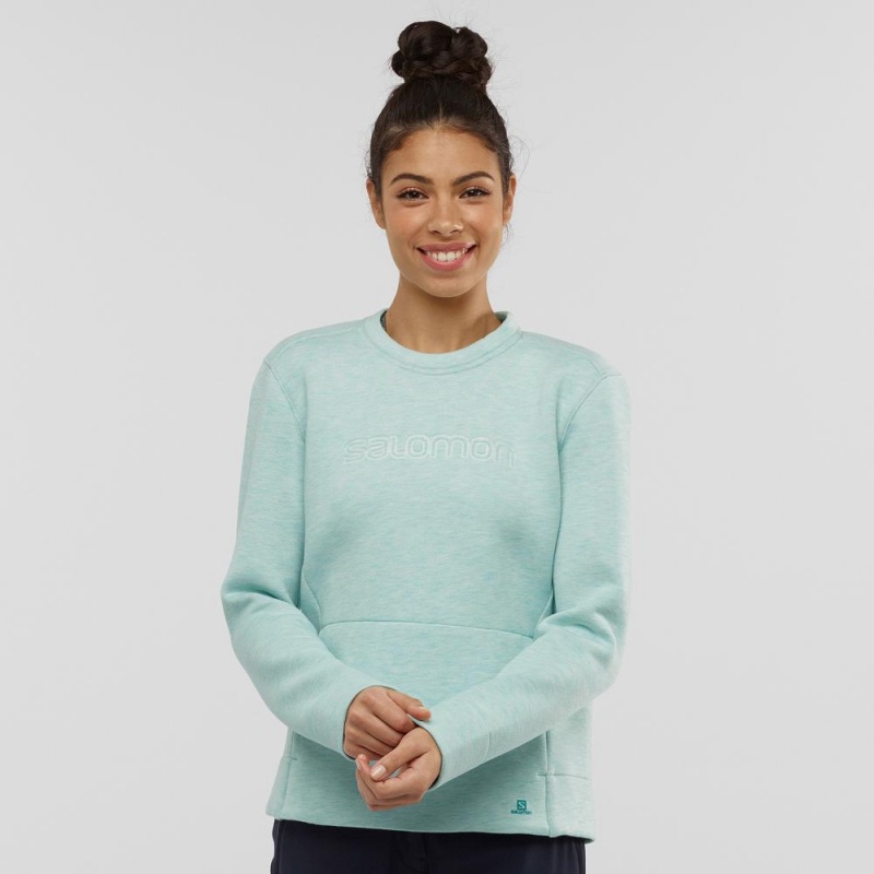 Salomon Sight Crew Neck W Pullover Damen Grün | 35279-OVGK