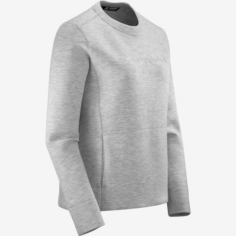 Salomon Sight Crew Neck W Pullover Damen Gray | 40162-NWJY