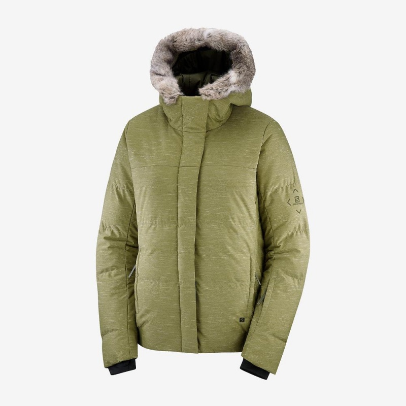 Salomon Snuggly Warm Jacket W Skijacken Damen Grün | 23518-DSAW