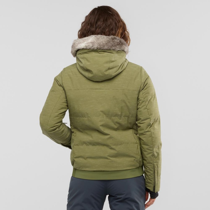 Salomon Snuggly Warm Jacket W Skijacken Damen Grün | 23518-DSAW