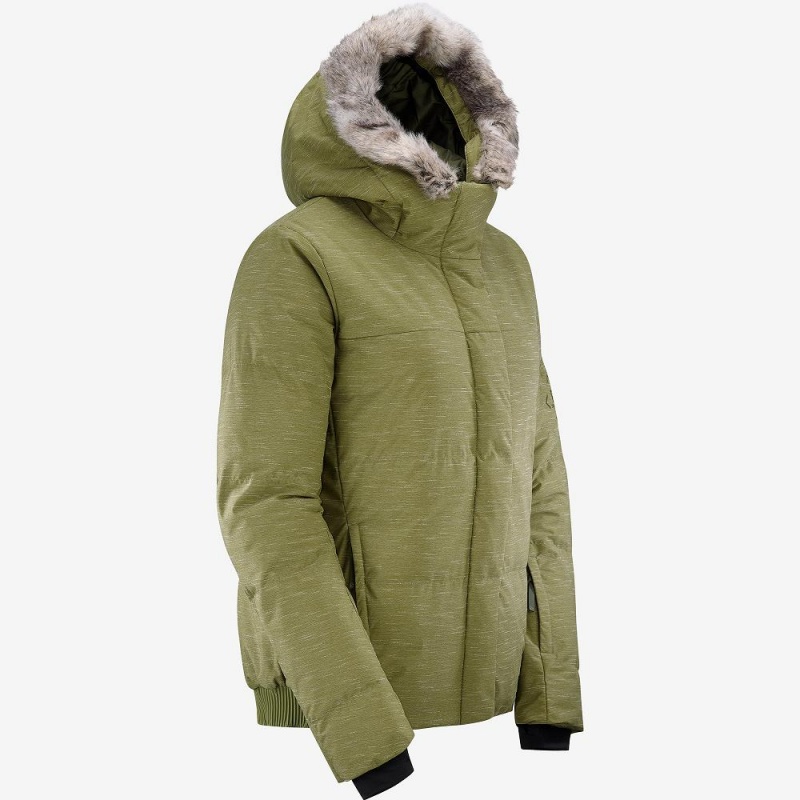 Salomon Snuggly Warm Jacket W Skijacken Damen Grün | 23518-DSAW