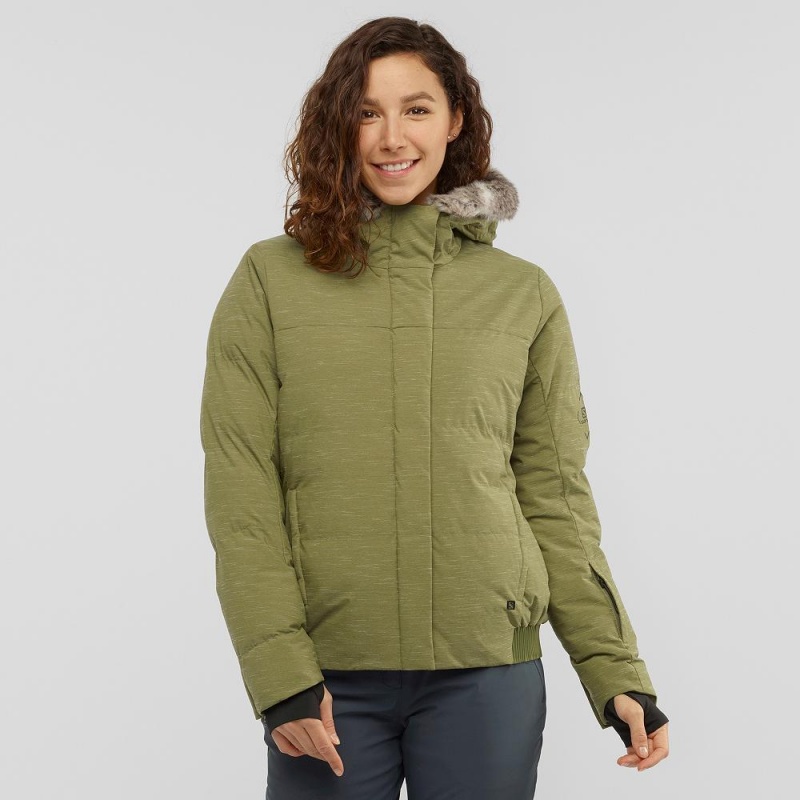 Salomon Snuggly Warm Jacket W Skijacken Damen Grün | 23518-DSAW