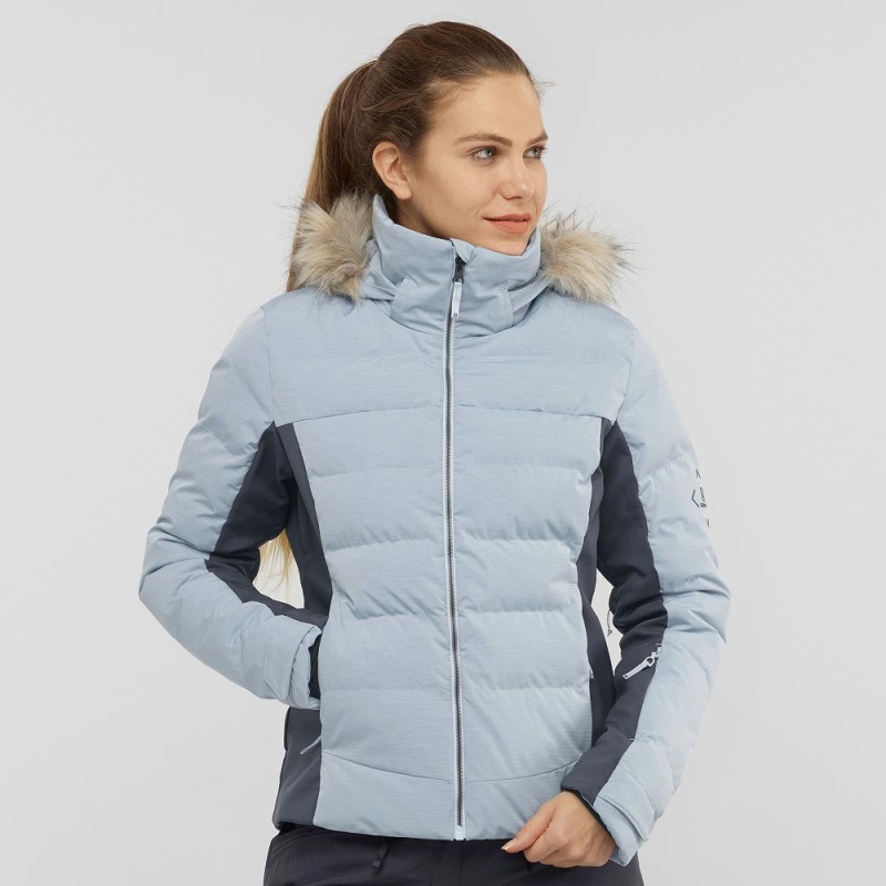 Salomon Stormcozy Skijacken Damen Blau | 67314-NAYG