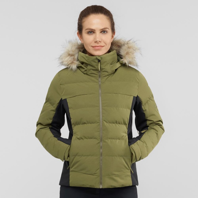 Salomon Stormcozy Skijacken Damen Grün | 74618-JVIW