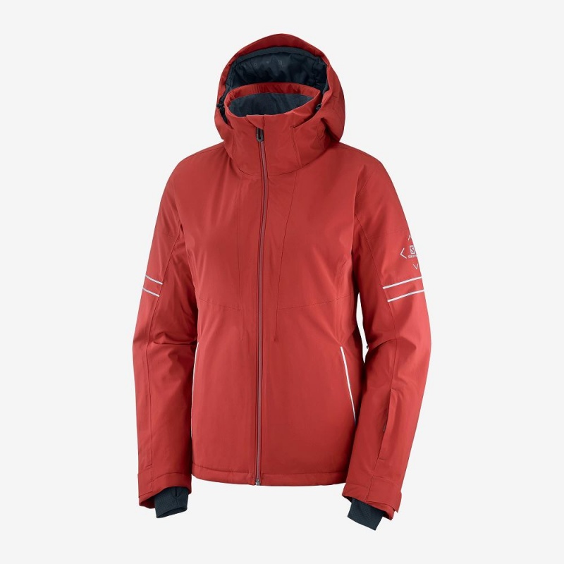 Salomon The Brilliant Jacket W Skijacken Damen Rot | 89201-HWET