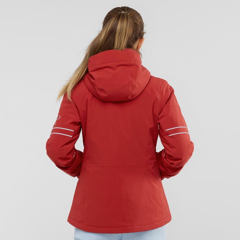 Salomon The Brilliant Jacket W Skijacken Damen Rot | 89201-HWET