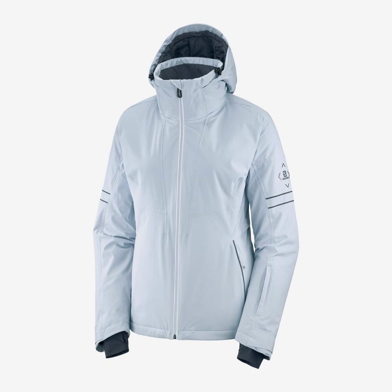 Salomon The Brilliant Jacket W Skijacken Damen Blau | 31895-BRFG