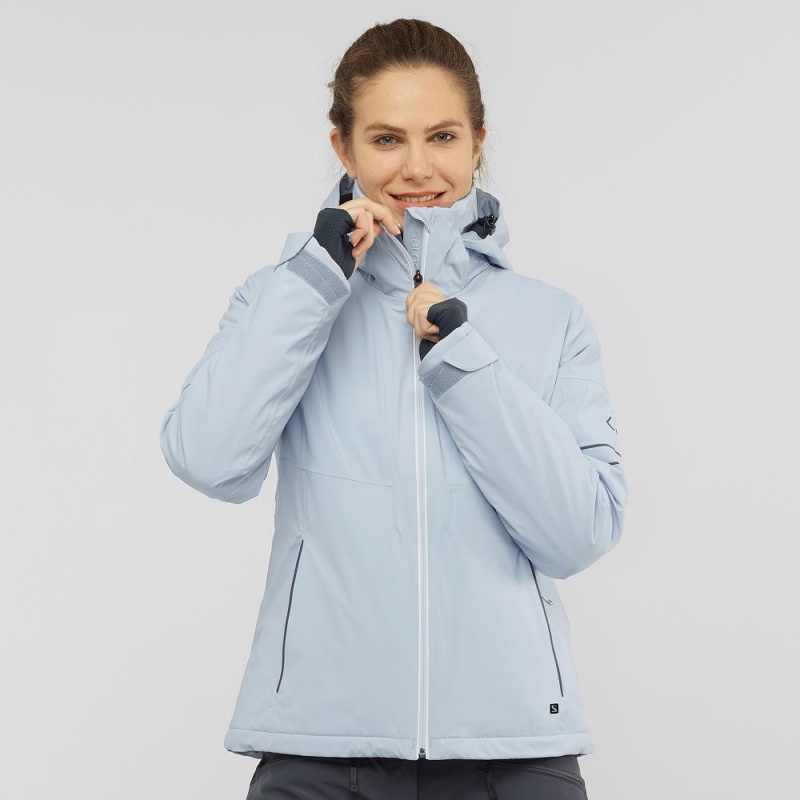 Salomon The Brilliant Jacket W Skijacken Damen Blau | 31895-BRFG