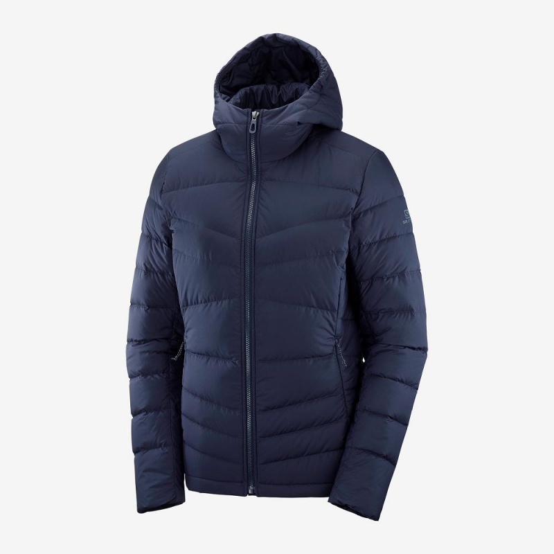 Salomon Transition Down Hoodie W Jacke Damen Navy | 45230-TQOW