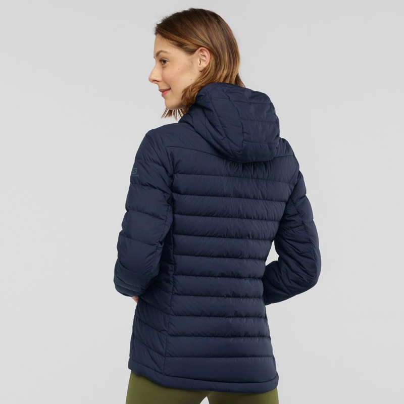 Salomon Transition Down Hoodie W Jacke Damen Navy | 45230-TQOW