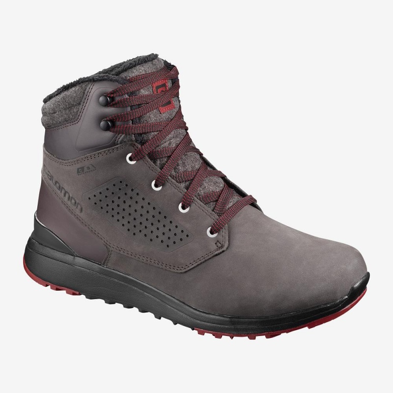 Salomon Utility Winter Climasalomon Wasserdichte Winterstiefel Herren Rot | 43698-ZHWC