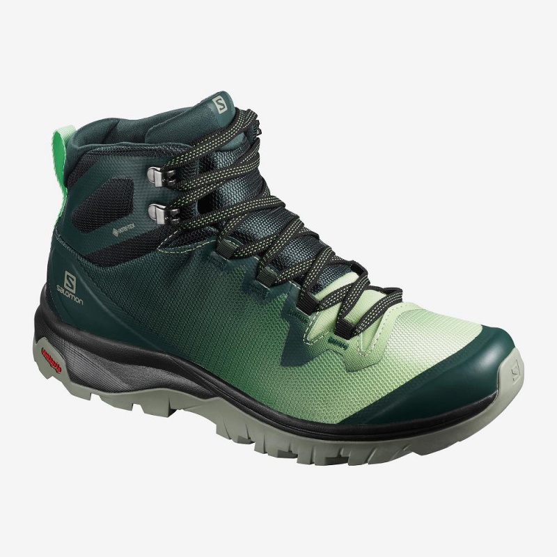 Salomon Vaya Mid Gore-Tex Wanderstiefel Damen Grün | 60178-RNDK