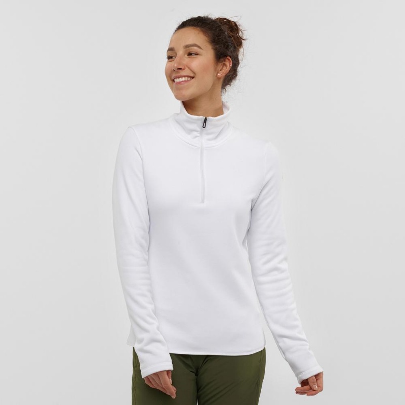 Salomon Warm Ambition Half Zip W Skijacken Damen Weiß | 27094-FXHR