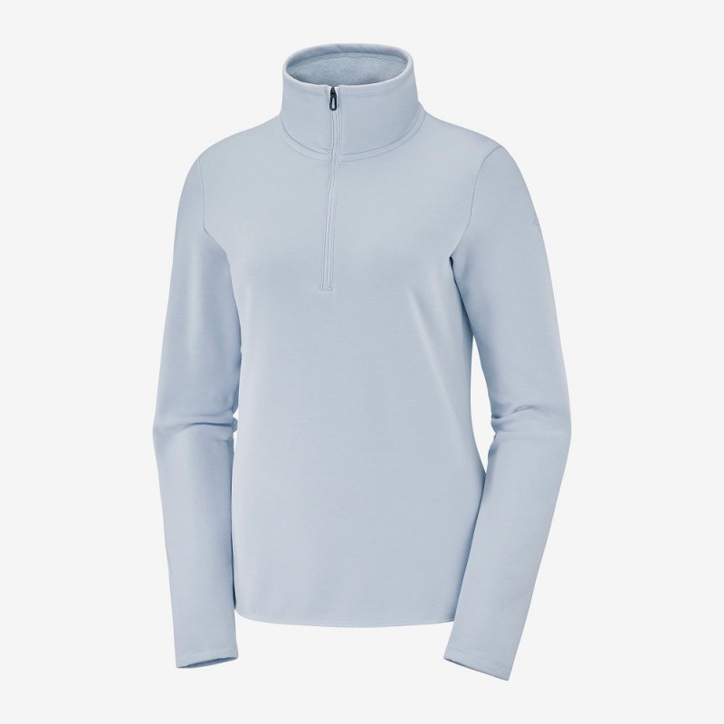 Salomon Warm Ambition Half Zip W Skijacken Damen Blau | 26078-EMXB