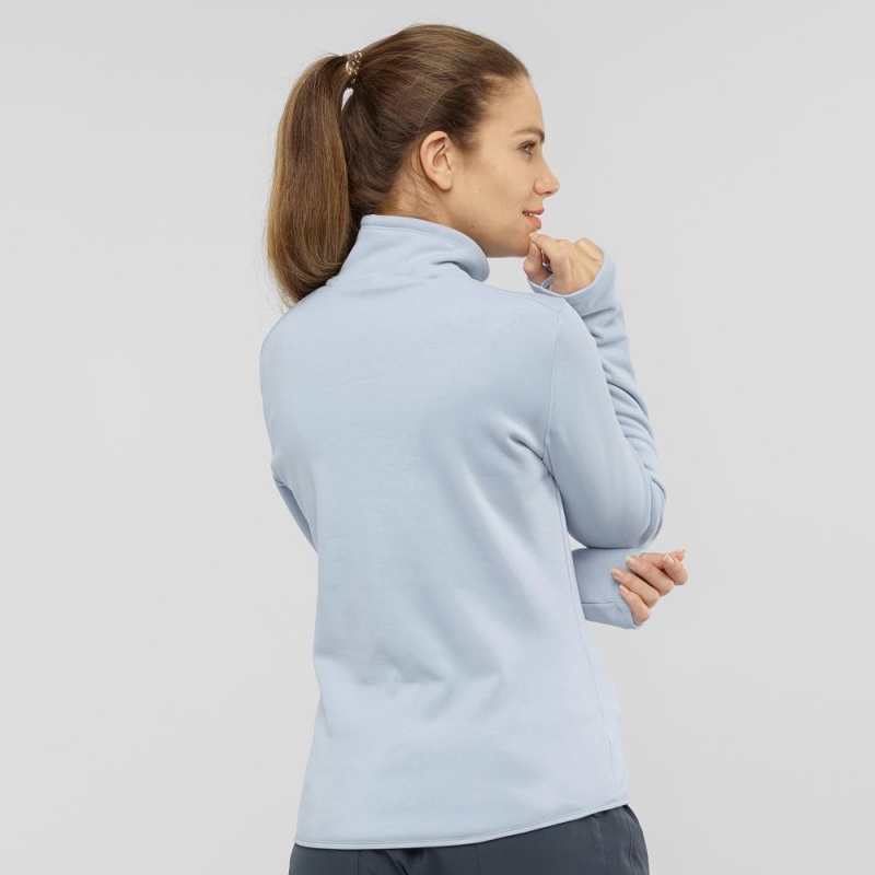 Salomon Warm Ambition Half Zip W Skijacken Damen Blau | 26078-EMXB