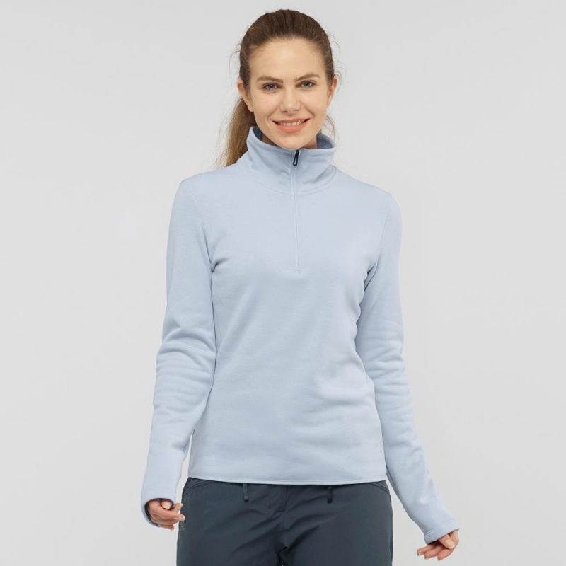 Salomon Warm Ambition Half Zip W Skijacken Damen Blau | 26078-EMXB