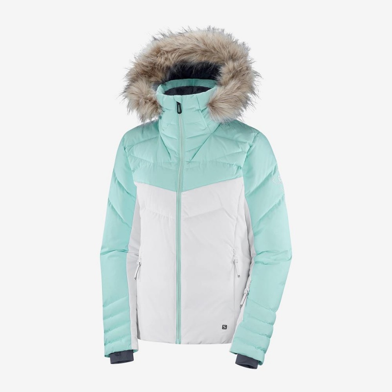 Salomon Warm Ambition Jacket W Skijacken Damen Weiß | 80341-ODZA