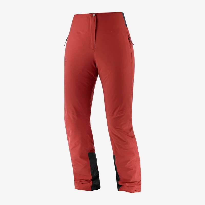 Salomon Warm Ambition W Hose Damen Rot | 28407-ZBTO