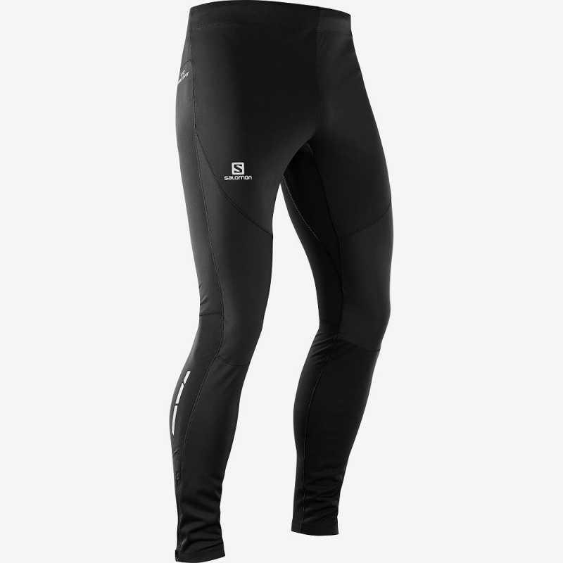 Salomon Windstopper Tight M Strumpfhose Herren Schwarz | 52196-QKUT