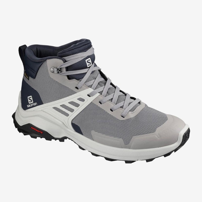 Salomon X Raise Mid Gore-Tex Wanderstiefel Herren Gray | 34601-TFDH