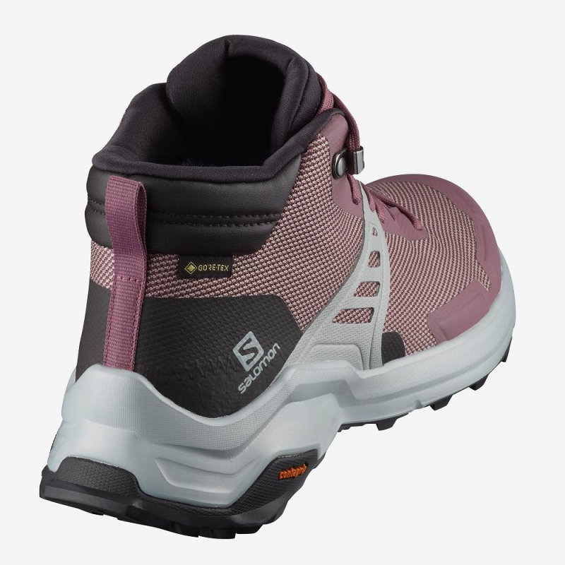 Salomon X Raise Mid Gore-Tex Wanderstiefel Damen Rosa | 79582-LRMG