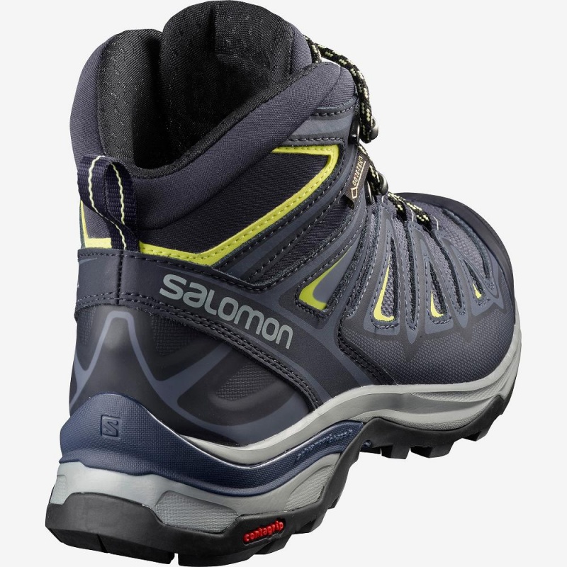 Salomon X Ultra 3 Mid Gore-Tex Wanderstiefel Damen Blau | 74081-ILMT